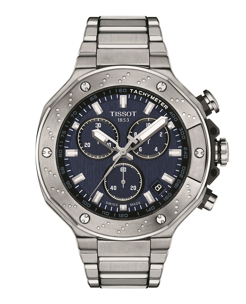 Steel watch blue dial chronograph T Race Tissot Distribu dor