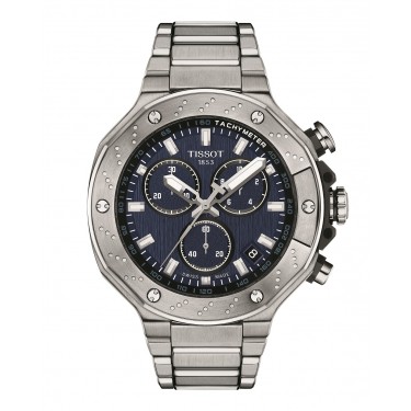 Steel watch blue dial chronograph T-Race Tissot