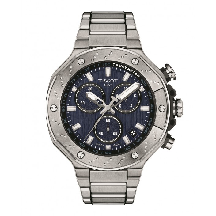 Steel watch blue dial chronograph T-Race Tissot