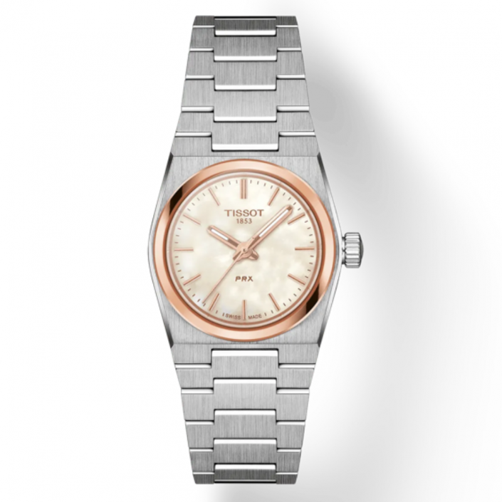 Montre PRX avec cadran nacre et or rose 25mm Tissot