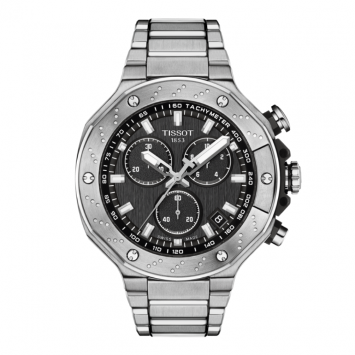 Reloj Tissot T-Race Chronograph - Acero Inoxidable Negro y Plateado T1414171103100