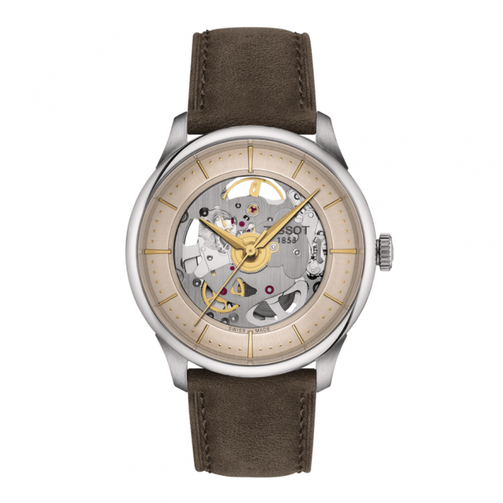Tissot Chemin des Tourelles Squelette Watch | 39 mm | Black PVD | Automatic | T1398363644100