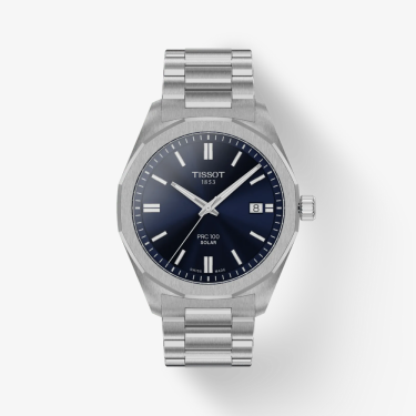 Reloj PRC 100 Solar Quartz 39 mm con esfera azul Tissot