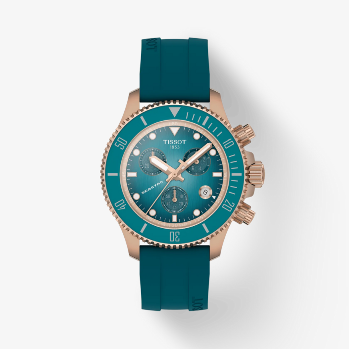 Montre Seastar 1000 Quartz 38 mm avec cadran turquoise Tissot