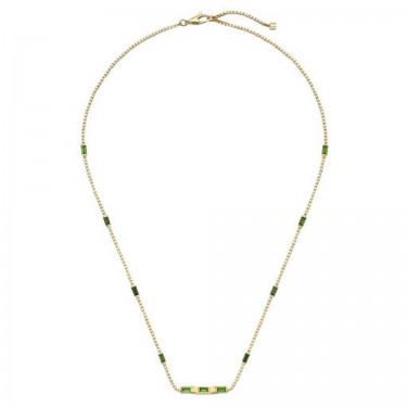 YELLOW GOLD NECKLACE & GREEN TOURMALINE 3D LINK TO LOVE GUCCI 