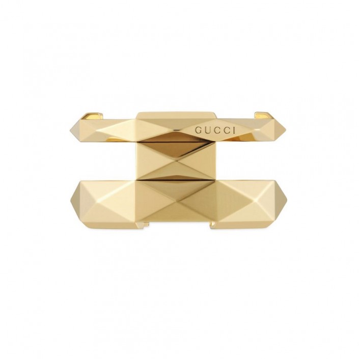 18 kt yellow gold double ring Link to Love Gucci