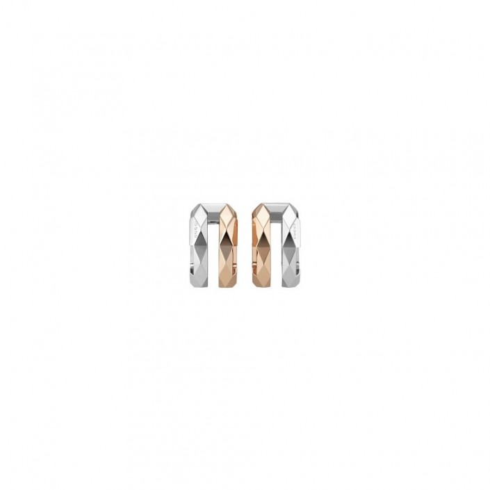 Double boucle d'oreille or rose et or blanc 18 kt Link to Love Gucci