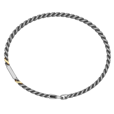 Men's Zancan Titanium Bracelet with 18k Yellow Gold Details
