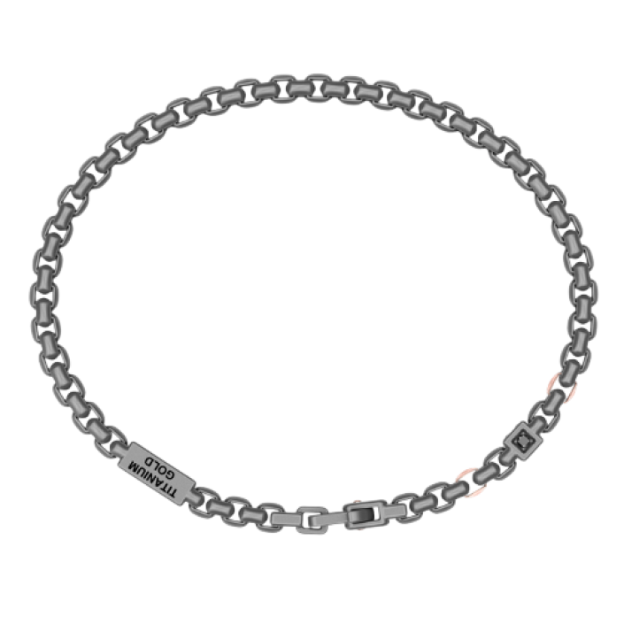 Polsera Zancan d’or rosa de 18 quirats amb titani i diamants negres