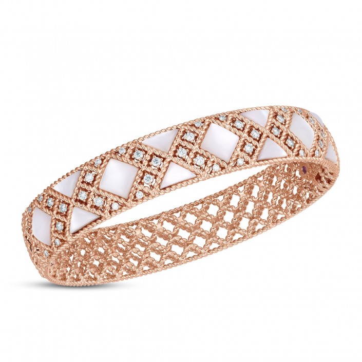 18K Rose Gold & Diamonds Mother-of-Pearl Palazzo Ducale Roberto Coin Bracelet