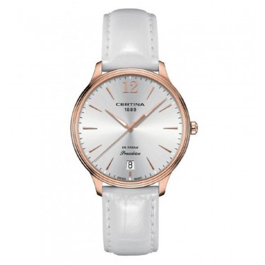 CE0218-10 STEEL & PVD ROSE GOLD-LEATHER 38 MM DS DREAM LADY CERTINA