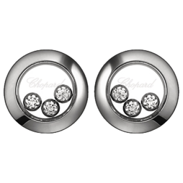 Happy Diamonds Icons — Colgante de oro blanco de 18 kt con diamantes móviles