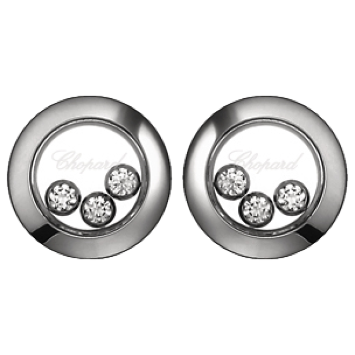 Happy Diamonds Icons — Colgante de oro blanco de 18 kt con diamantes móviles