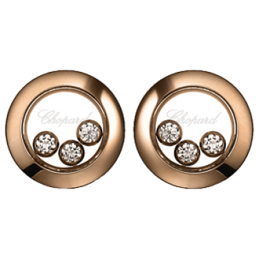 Happy Diamonds Icons en oro rosa ético de 18 K con diamantes móviles