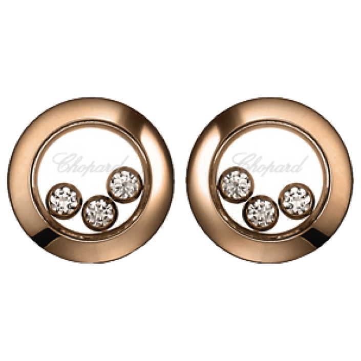 Happy Diamonds Icons en oro rosa ético de 18 K con diamantes móviles