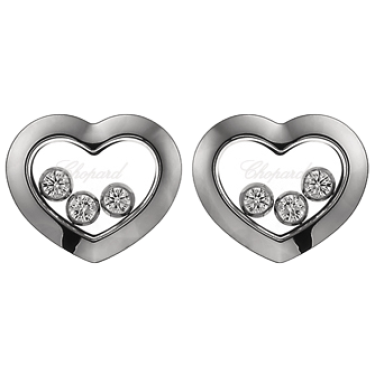 Happy Diamonds Icons en oro blanco ético de 18 K con diamantes móviles