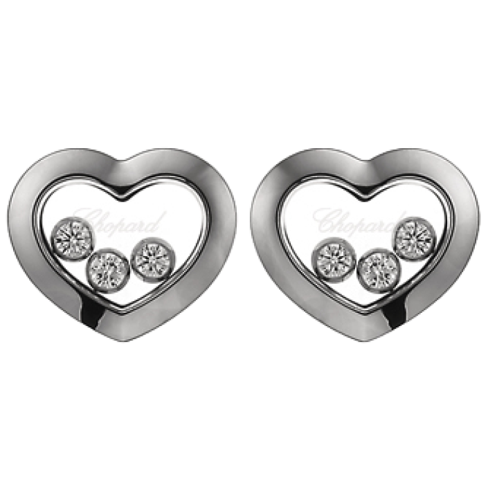 Happy Diamonds Icons en oro blanco ético de 18 K con diamantes móviles