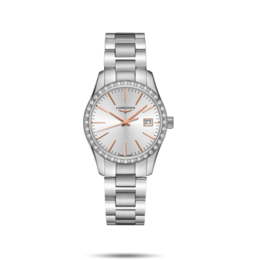 CONQUEST CLASSIC SILVER & DIMONDS LONGINES 