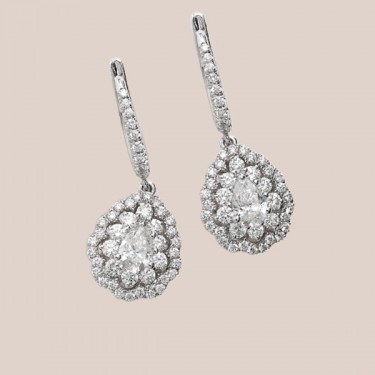 WHITE GOLD EARRINGS & DIAMONDS SUISSA JOIERS  4010NS 