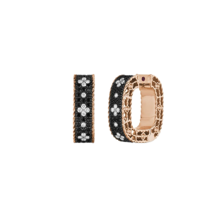 Roberto Coin Venetian Princess — Pendientes con diamantes blancos y negros