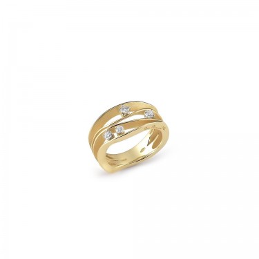 Dune Collection ring, 18K yellow gold with diamonds