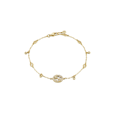 Polsera Gucci Interlocking or blanc 18 k amb 30 diamants