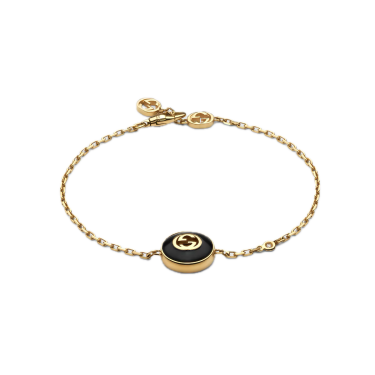 Polsera Gucci Interlocking or groc 18 k amb ònix i diamant
