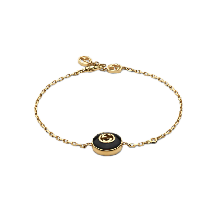 Polsera Gucci Interlocking or groc 18 k amb ònix i diamant