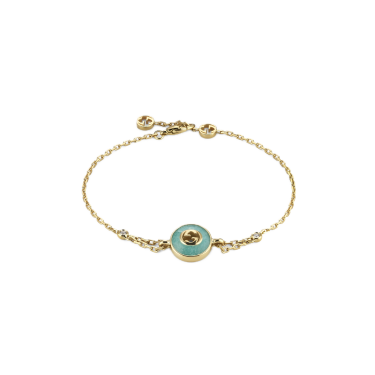 Gucci Interlocking 18 kt — Pulsera de cadena con amazonita y diamantes