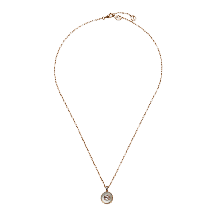 Collar Gucci Interlocking oro rosa 18 k con diamantes