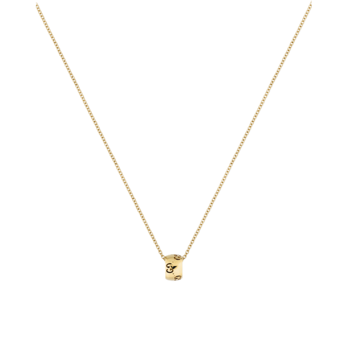 Icon necklace 18k yellow gold with perforated GG