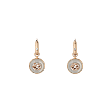 Pendientes Gucci Interlocking oro rosa 18 ct con diamantes