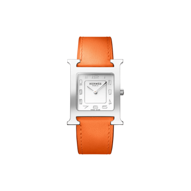 Hermès Heure H Mitjà 30 mm Acer Pell Swift Taronja