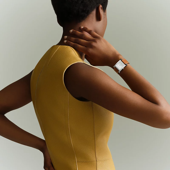 Heure H 30 × 26 mm watch steel with Barenia strap