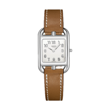 Reloj pequeño Hermès Cape Cod — acero y Barenia natural Reloj pequeño Hermès Cape Cod — acero y Barenia natural