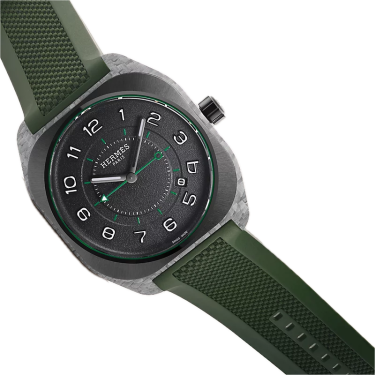 Hermès H08 42 × 39 mm composite, ceramic bezel, green rubber Hermès H08 42 × 39 mm composite, ceramic bezel, green rubber