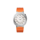 Hermès Cut 36 mm steel opaline dial orange rubber