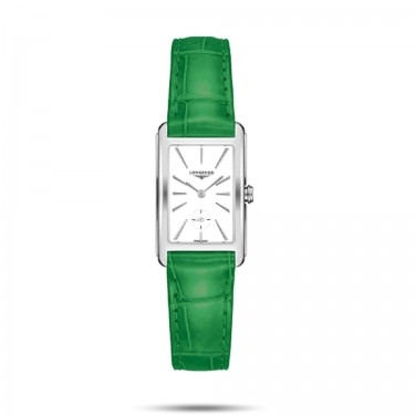 STEEL WATCH & WHITE DIAL GREEN LEATHER DOLCEVITA LONGINES L5512G 