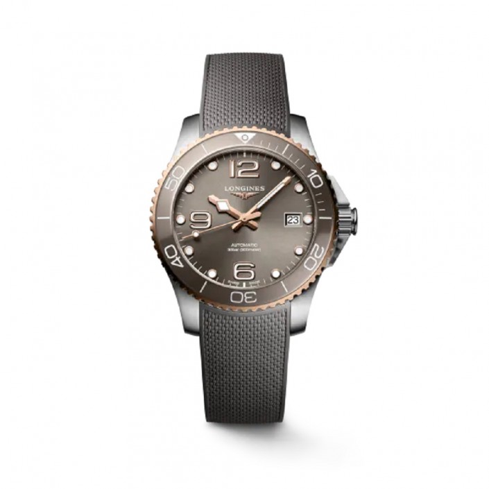 Rellotge acer & PVD or rosa cautxú Hydroconquest Longines