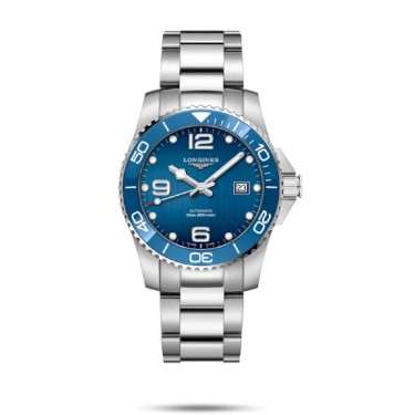 STEEL WATCH & BLUE CERAMIC AUTOMATIC 41 MM LIMITED EDITION SPAIN HIDROCONQUEST LONGINES L3781BS 
