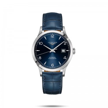 STEEL WATCH & BLUE DIAL-LEATHER 40MM AUTOMATIC RECORD LONGINES L2821BL