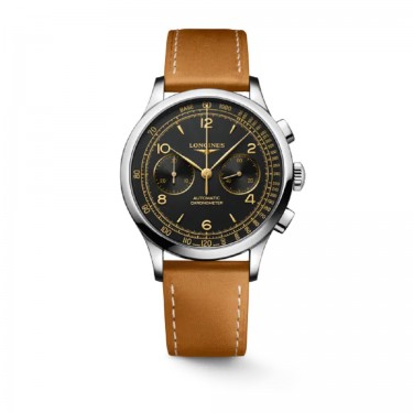 Steel Watch & Leather Record Longines   