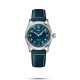 STEEL WATCH & BLUE DIAL-LEATHER 37MM AUTOMATIC CHRONOMETER SPIRIT LONGINES