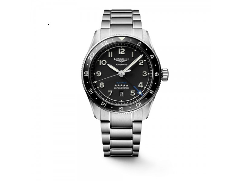 STEEL WATCH 42MM MATT BLACK DIAL AUTOMATIC CHRONOMETER GMT