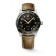 GMT watch in steel & gray dial leather Spirit Zulu Longines
