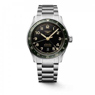 GMT watch in steel & gray dial Spirit Zulu Longines