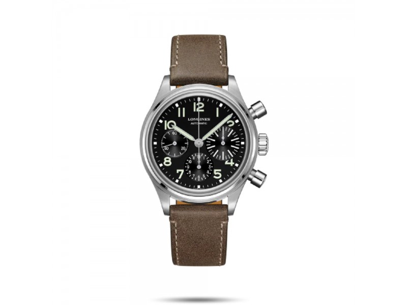 WATCH L2816SL STEEL LEATHER AVIGATION BIGEYE LONGINES