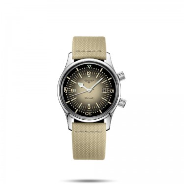 Steel watch beige synthetic strap Legend Diver Longines
