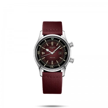 Steel watch garnet synthetic strap Legend Diver Longines