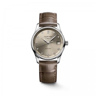 Reloj Acero & Diamantes Piel Master Collection Longines
